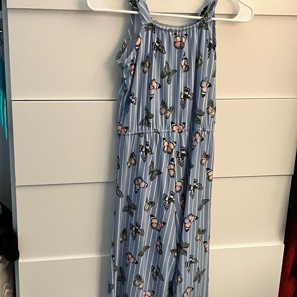 Butterfly Print Blue Jumpsuit